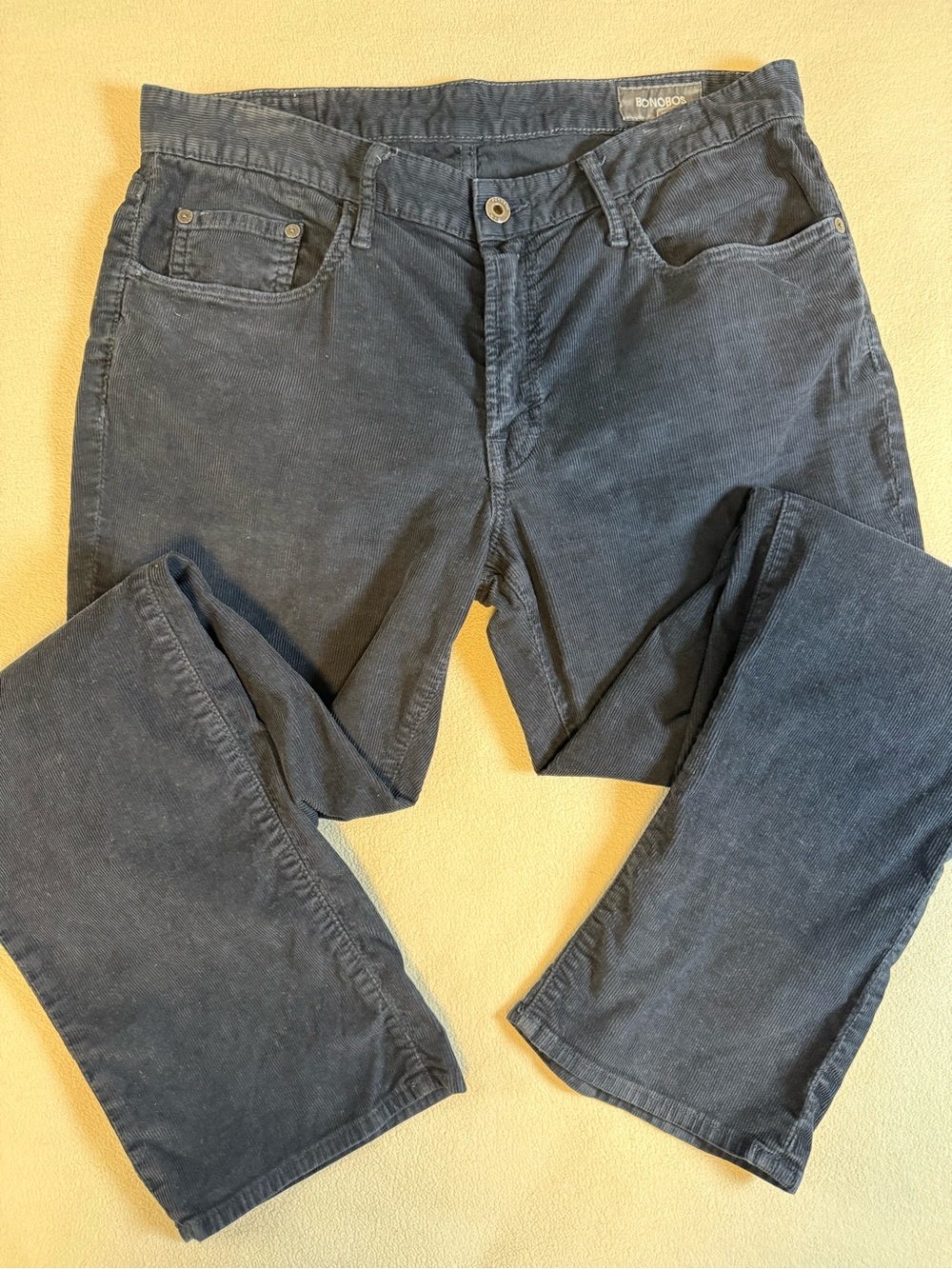 Bonobos Corduroy Pants Mens 32 X 30 Straight Leg Dark Blue Flex Weekday Chino - Picture 13 of 13
